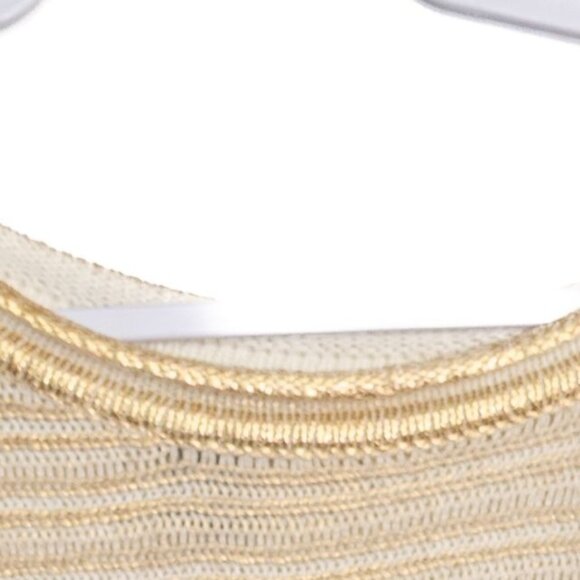 Alberto Malaki Size XL Gold & Cream Knit Loose-Fit Womens Poncho Sweater - Picture 2 of 8